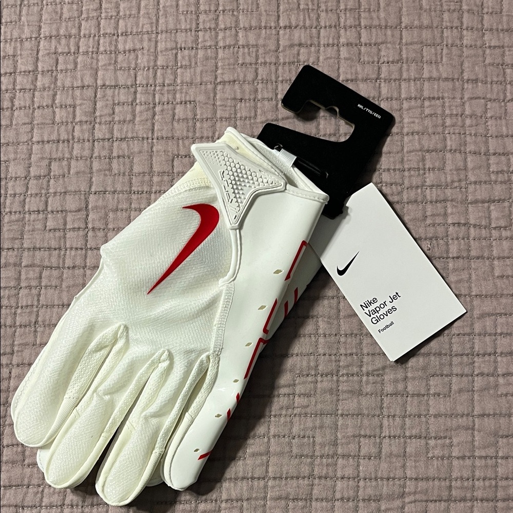 Nike White and Red vapor jet Sports Glove